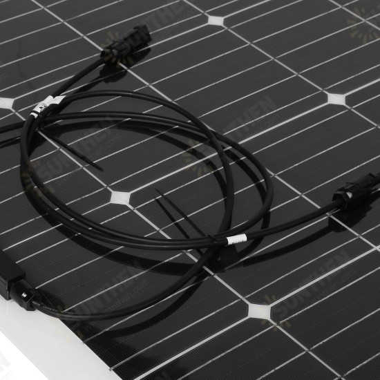 130W 18V Flexible Monocrystalline Solar Panel Mono Panel Waterproof Connector Camping 1129*670*2.5mm