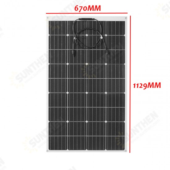 130W 18V Highly Flexible Monocrystalline Solar Panel Connector Car Boat Camping