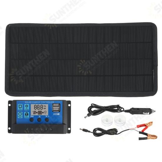 15W Solar Panel Power Kit 18V Battery Charger Controller For Car RV Caravan