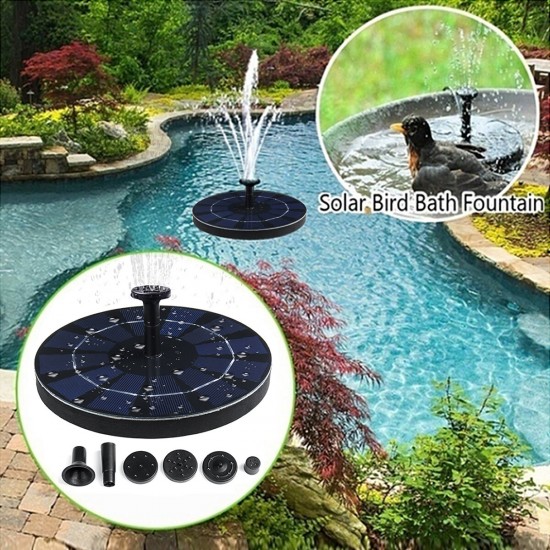 160/190 L/H Solar Power Floating Pump Water Fountain Pump Birdbath Pool Garden Decor