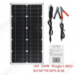 18V 100W Semi-flexible Solar Panel Battery Charger Lightweight Connector Charging for RV Boat Cabin Tent Car 18V 100W Semi-flexible Solar Panel Battery Charger Lightweight Connector Charging for RV Boat Cabin Tent Car