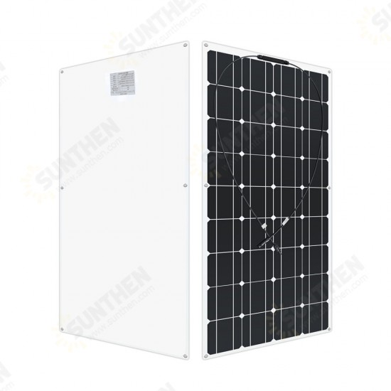 18V 100W Semi-flexible Solar Panel Battery Charger Lightweight Connector Charging for RV Boat Cabin Tent Car