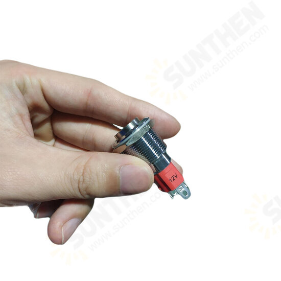 19MM 10A 250V 12V 4Pin LED Light Button Switch Momentary Reset Metal Push Button Switch 19MM 10A 250V 12V 4Pin LED Light Button Switch Momentary Reset Metal Push Button Switch