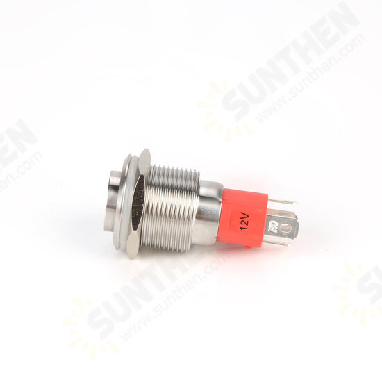 19MM 10A 250V 12V 4Pin LED Light Button Switch Momentary Reset Metal Push Button Switch