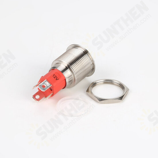 19MM 10A 250V 12V 4Pin LED Light Button Switch Momentary Reset Metal Push Button Switch 19MM 10A 250V 12V 4Pin LED Light Button Switch Momentary Reset Metal Push Button Switch