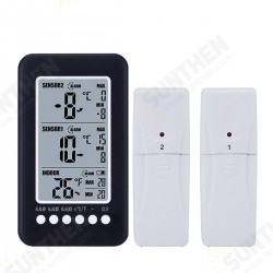 2 Sensor Wireless Alarm Digital Thermometer LCD screen Indoor Outdoor 2 Sensor Wireless Alarm Digital Thermometer LCD screen Indoor Outdoor