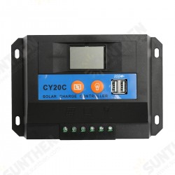20A 12V/24V LCD Solar Charge Controller Panel Battery Regulator With 2 USB Ports 20A 12V/24V LCD Solar Charge Controller Panel Battery Regulator With 2 USB Ports
