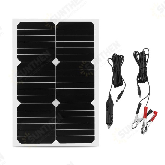 20W 12V Mono Semi-Flexible Solar Panel Battery Charger For w/ Car Boat Charger