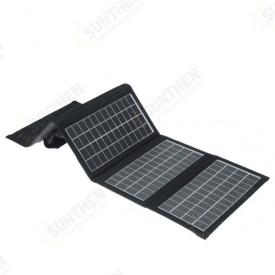 21W PET Foldable Solar Panel Charger Solar Power Bank Backpack Camping Hiking