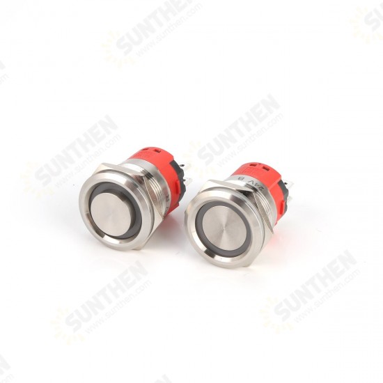 22MM 18A 250V 6Pin LED Light Button Switch Momentary Reset Metal Push Button Switch 22MM 18A 250V 6Pin LED Light Button Switch Momentary Reset Metal Push Button Switch