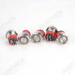 22MM 18A 250V 6Pin LED Light Button Switch Momentary Reset Metal Push Button Switch 22MM 18A 250V 6Pin LED Light Button Switch Momentary Reset Metal Push Button Switch