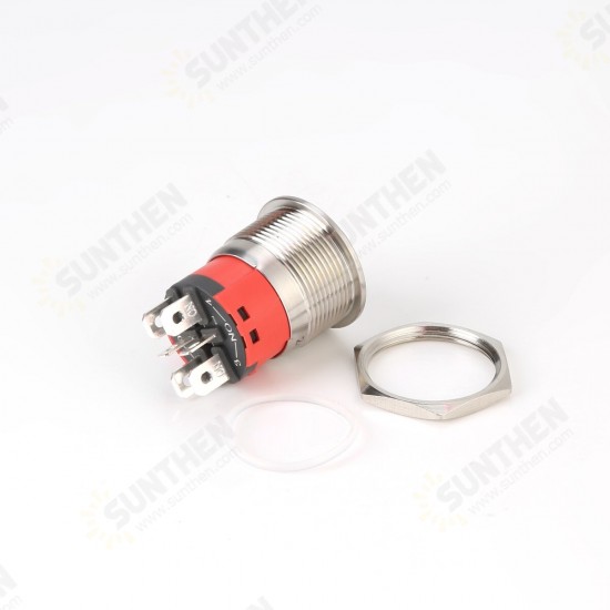 22MM 18A 250V 6Pin LED Light Button Switch Momentary Reset Metal Push Button Switch 22MM 18A 250V 6Pin LED Light Button Switch Momentary Reset Metal Push Button Switch