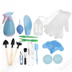 23pcs Set Mini Shovel Rake Spade Wood Handle Metal Head Tool Transplanting Succulent Watering Tools Kit 23pcs Set Mini Shovel Rake Spade Wood Handle Metal Head Tool Transplanting Succulent Watering Tools Kit