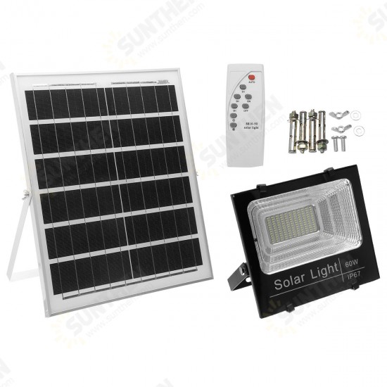 25w/40w/60w Solar Flood Light Solar LED Spotlight W/ Manual/Remote Control Solar Panel IP67 Waterproof