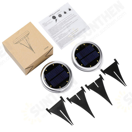 2X 8 LED Solar Power Buried Light Underground Lamp IP66 Waterproof Outdoor Path Way Garden Decking Lamp 2X 8 LED Solar Power Buried Light Underground Lamp IP66 Waterproof Outdoor Path Way Garden Decking Lamp