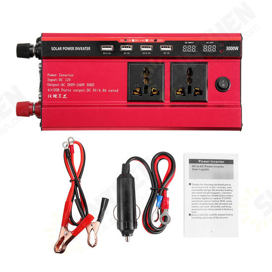 3000W Peak Solar Power Inverter DC 12V/24V To AC 110V/220V Modified Sine Wave Converter 3000W Peak Solar Power Inverter DC 12V/24V To AC 110V/220V Modified Sine Wave Converter