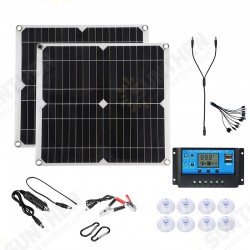 300W 18V Solar Panel Kit 2 in 1 RV Photovoltaic System 2Pcs Solar Power Panel