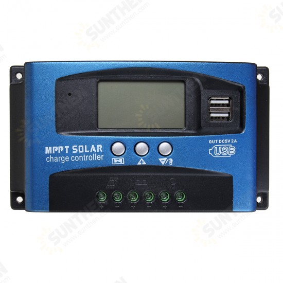 30/40/50/60/100A MPPT Solar Controller LCD Solar Charge Controller Accuracy Dual USB Solar Panel Battery Regulator