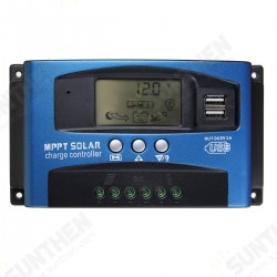 30/40/50/60/100A MPPT Solar Controller LCD Solar Charge Controller Accuracy Dual USB Solar Panel Battery Regulator