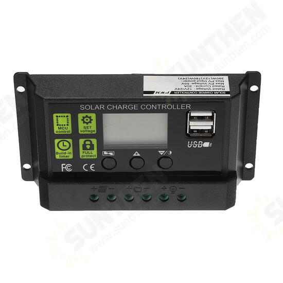 30A 12V/24V LCD Display PWM Solar Panel Regulator Solar Charge Controller Solar Panel Controller 30A 12V/24V LCD Display PWM Solar Panel Regulator Solar Charge Controller Solar Panel Controller