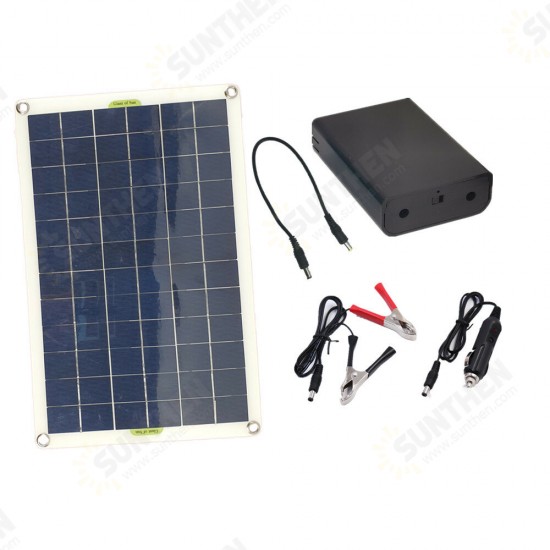 30W 12V PET Flexible Solar Power Station 12V 18V Car RV Boat Battery Charger Solar Panel Kit Complete Outdoor Camping