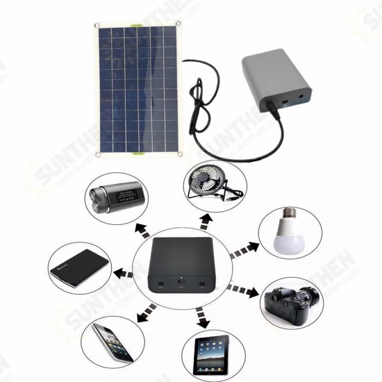 30W 12V PET Flexible Solar Power Station 12V 18V Car RV Boat Battery Charger Solar Panel Kit Complete Outdoor Camping