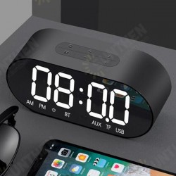 3W 4 Ohm Alarm Clock Radio Wireless bluetooth Speaker Aux TF USB Music Mirror LCD Display 3W 4 Ohm Alarm Clock Radio Wireless bluetooth Speaker Aux TF USB Music Mirror LCD Display