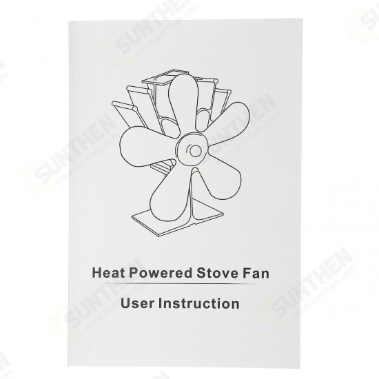 5 Blades Fireplace Eco Fan Self-starting Self-regulating Thermal Fire Heater Power Quiet Wood Stove Fan