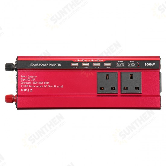 5000W Peak Solar Power Inverter DC 12V/24V To AC 110V/220V Modified Sine Wave Converter 5000W Peak Solar Power Inverter DC 12V/24V To AC 110V/220V Modified Sine Wave Converter