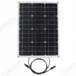 50W 18V Portable Solar Panel Controller Kit For Car Van Boat Caravan Camper Trickle Battery Charger