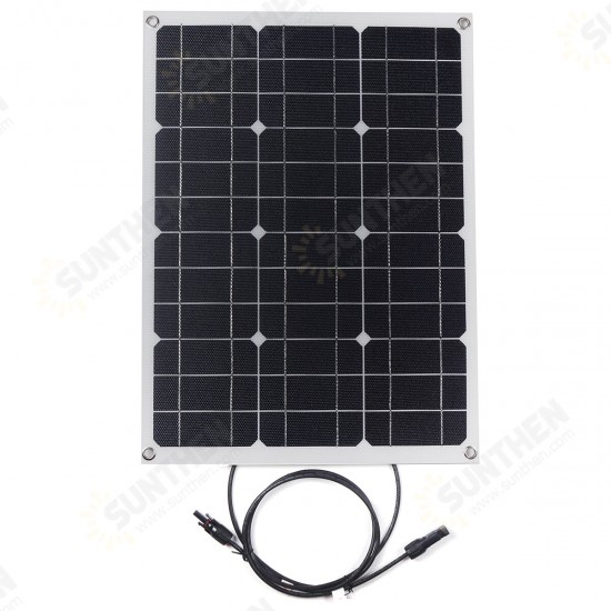 50W 18V Portable Solar Panel Controller Kit For Car Van Boat Caravan Camper Trickle Battery Charger