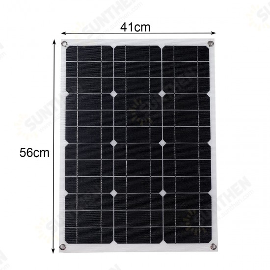 50W 18V Portable Solar Panel Controller Kit For Car Van Boat Caravan Camper Trickle Battery Charger