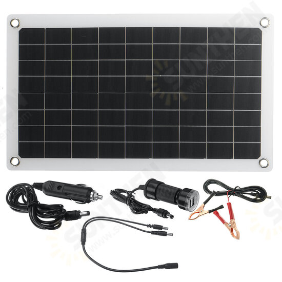 50W 18V Solar Panel Monocrystalline Silicon Battery Charger Kit for Car & Small Household Appliances