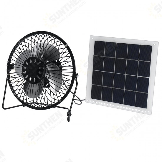 50W Max Polysilicon Solar Panel Fan 6 Inch Solar Powered Fan USB Port DC Solar Power Panel