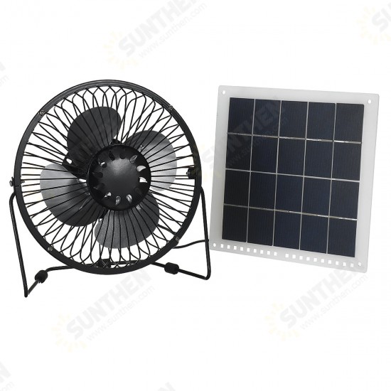 50W Max Polysilicon Solar Panel Fan 6 Inch Solar Powered Fan USB Port DC Solar Power Panel