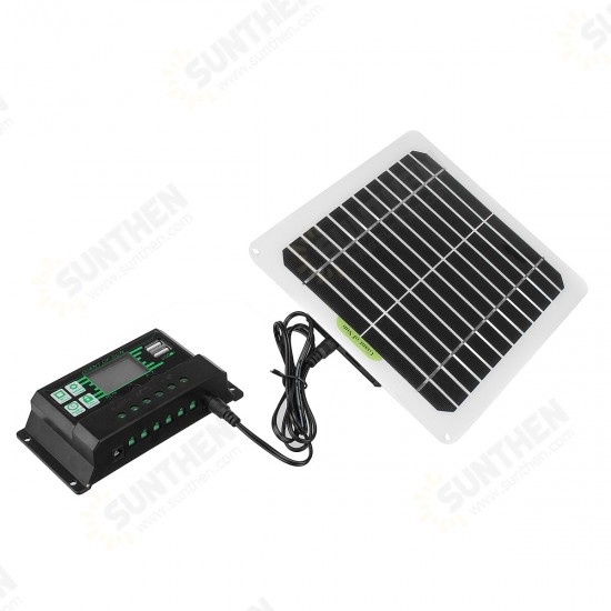 50W Solar Panel Kit W/ 10A/30A/60A/100A Dual DC Current Solar Controller 12V Battery Charger For RV Camping Carava