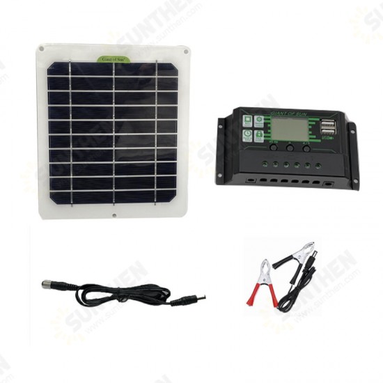 50W Solar Panel Kit W/ 10A/30A/60A/100A Dual DC Current Solar Controller 12V Battery Charger For RV Camping Carava