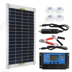 50W Solar Panel Portable Flexible Monocrystalline Solar Kit W/ 10A/30A/60A/100A Controller
