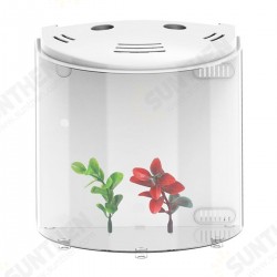 5L USB LED Small Fish Tank 180° Open Acrylic Half Moon Mini Aquarium Decor 5L USB LED Small Fish Tank 180° Open Acrylic Half Moon Mini Aquarium Decor
