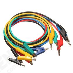 5Pcs Silicone Banana Plug to Crocodile Alligator Clip Test Probe Lead Wire Cable 5Pcs Silicone Banana Plug to Crocodile Alligator Clip Test Probe Lead Wire Cable