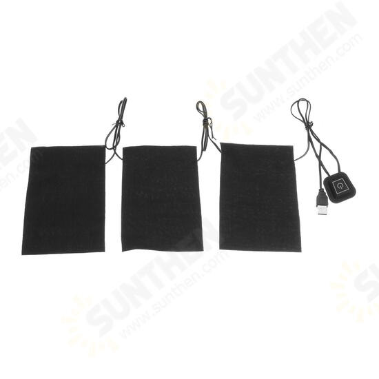 5V 2A 8.5W Electric Heating Pads 3Pads Waterproof Heating Cloth Pads Set 5V 2A 8.5W Electric Heating Pads 3Pads Waterproof Heating Cloth Pads Set