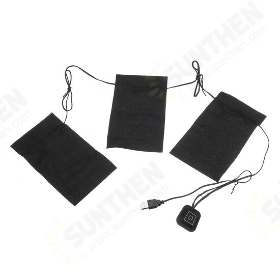 5V 2A 8.5W Electric Heating Pads 3Pads Waterproof Heating Cloth Pads Set 5V 2A 8.5W Electric Heating Pads 3Pads Waterproof Heating Cloth Pads Set