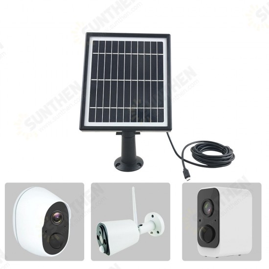 5V 3.3W Solar Panel 5V High Efficiency Waterproof Solar Panel For Security Camera With 3m/10Ft Charging Cable for IP CCTV Home