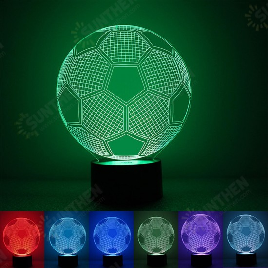 5V 3W 3D LED Fooball Night Light 7 Colors Touch Switch Remote Control Desk Room Lamp