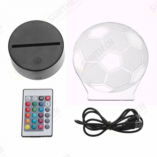 5V 3W 3D LED Fooball Night Light 7 Colors Touch Switch Remote Control Desk Room Lamp 5V 3W 3D LED Fooball Night Light 7 Colors Touch Switch Remote Control Desk Room Lamp