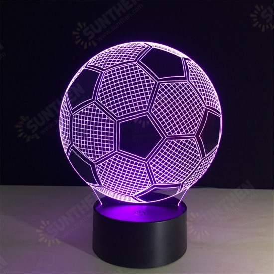 5V 3W 3D LED Fooball Night Light 7 Colors Touch Switch Remote Control Desk Room Lamp