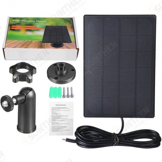 5V High Efficiency Waterproof Solar Panel For Security Camera With 3m/10Ft Charging Cable for IP CCTV Dome