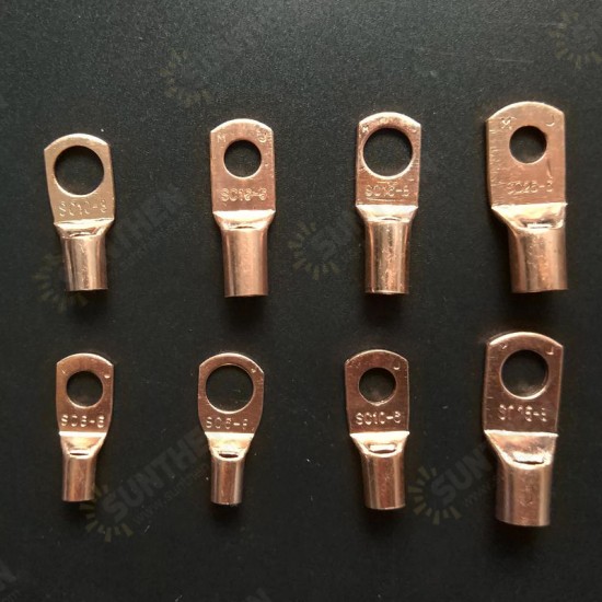 60Pcs SC Bare Copper Terminals Circular Splice Ring Terminal Cable Wire Connector with Plastic Box 60Pcs SC Bare Copper Terminals Circular Splice Ring Terminal Cable Wire Connector with Plastic Box