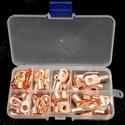 60Pcs SC Bare Copper Terminals Circular Splice Ring Terminal Cable Wire Connector with Plastic Box 60Pcs SC Bare Copper Terminals Circular Splice Ring Terminal Cable Wire Connector with Plastic Box