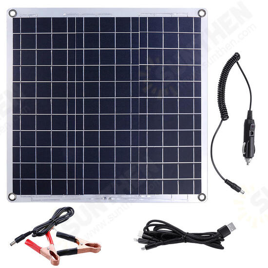60W DC 12V 60W Solar Panel 5V Dual USB Ports Battery Charger Aluminum Plate Solar Powered Panel 60W DC 12V 60W Solar Panel 5V Dual USB Ports Battery Charger Aluminum Plate Solar Powered Panel